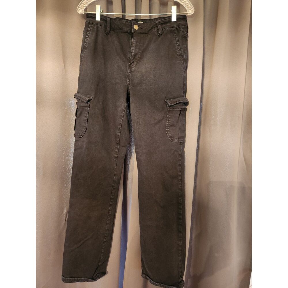 Well Worn Black Cargo Jeans Size 10 / 30 Women's Straight Leg Utility Denim
